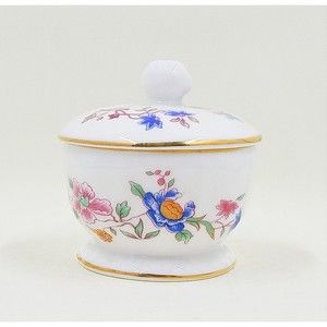 Hammersley Bone China Rose Finial Trinket Ring Gift Box Blue Pink Floral